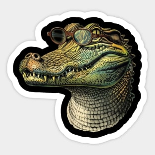 Gator Geek: The Wise-Guy Reptilian Tee Sticker